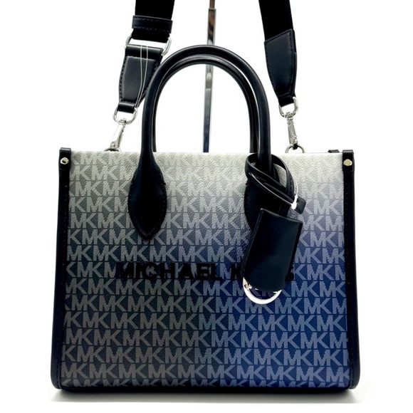 Michael Kors Mirella Small Ombré Signature Logo Crossbody Bag Black Multi - Picture 1 of 9